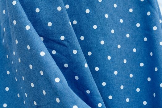 Blue and white dots Rockabilly polka dress                            