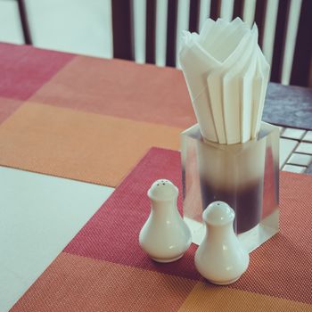 Paper Napkin on tableware