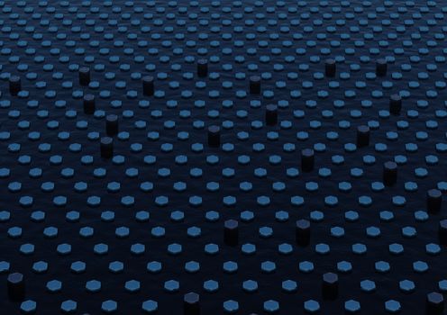 Abstract honeycomb background 3d illustration or backdrop.