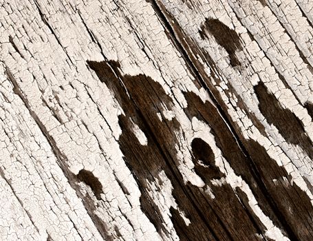 abstract background or texture old white paint on a wooden board