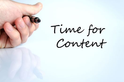Pen in the hand isolated over white background Time for content Concept