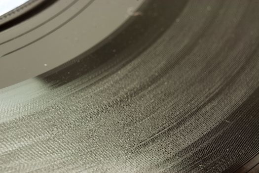 Close up of old vinyl single records
