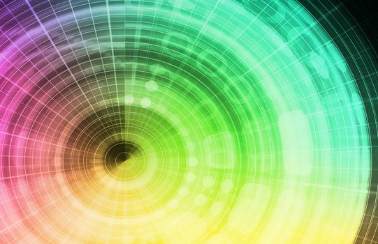 Conceptual Business Chart Background with Technology Art