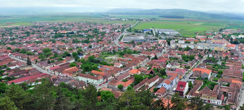 rasnov city romania country bird view panorama 