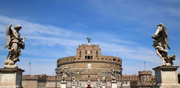 details of Castel Sant' Angelo in Rome, Italy 