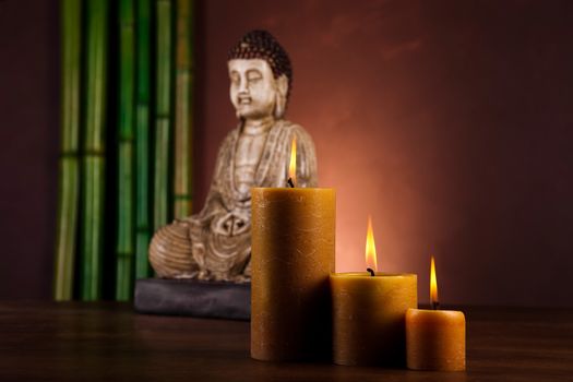 Zen of a buddha, vivid colors, natural tone
