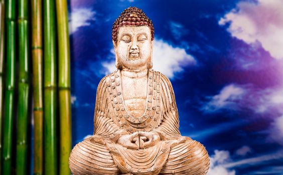 Zen of a buddha, vivid colors, natural tone