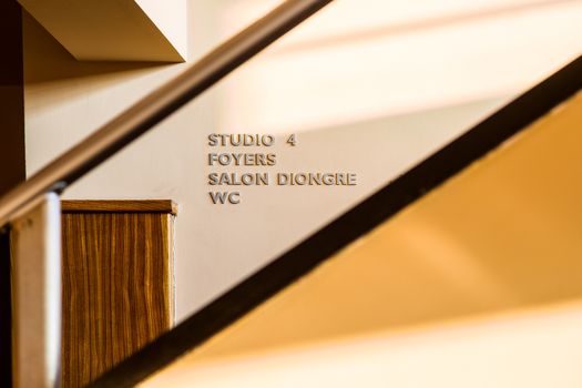 Stair in the famous Flagey Building (the former house of the Radio)
