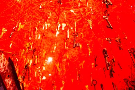 VENICE, ITALY - MAY 06: "The Key in the Hand" installation by Chiharu Shiota in the Japan National Pavilion at the 56 th Art exhibition of Venice biennale on May 06, 2015