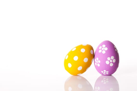 easter eggs isolated on white. studio shot