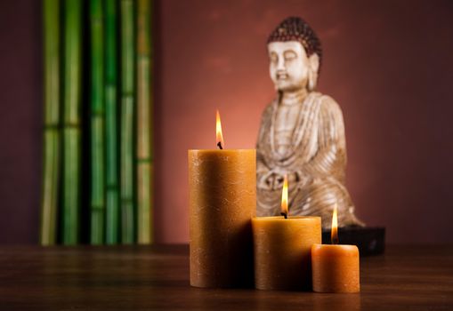 Buddha in Conceptual zen, vivid colors, natural tone