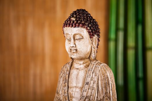 Buddha in Conceptual zen, vivid colors, natural tone