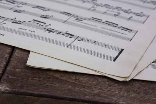 Close up of notes on sheet music