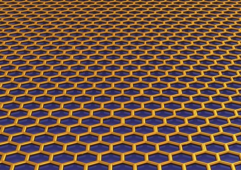 Abstract honeycomb background 3d illustration or backdrop.