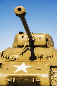 US tank standing to celebrate the Operation Overlord in Normandy, France