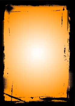 Full Page black border with fading circles (Transparent vector so it can be overlaid onto other graphics and images)