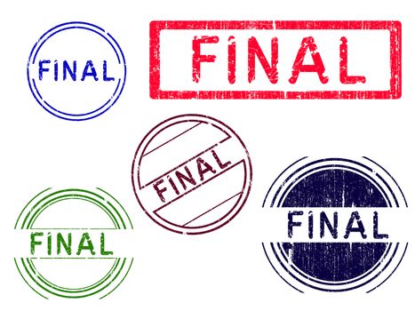 5 Grunge effect Office Stamp with the word FINAL in a grunge splattered text. (Letters have been uniquely designed and created by hand)
