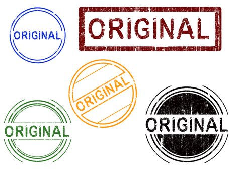 5 Grunge effect Office Stamp with the word ORIGINAL in a grunge splattered text. (Letters have been uniquely designed and created by hand)
