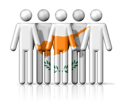 Flag of Cyprus on stick figure - national and social community symbol 3D icon
