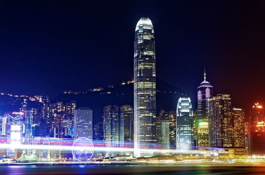 Hong Kong Island from Kowloon city at night