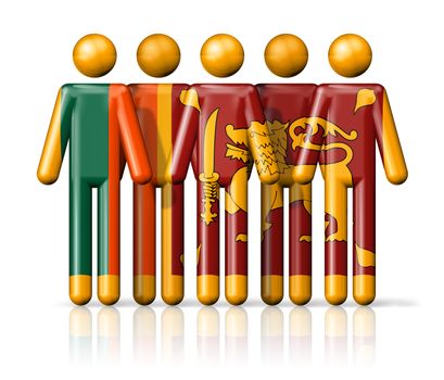 Flag of Sri Lanka on stick figure - national and social community symbol 3D icon