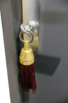 Key in keyhole with numbered label