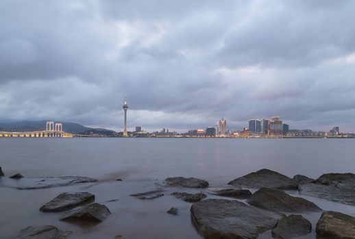 Macau city, This photo was shot in the evening. The city of casino.