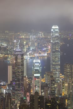 Hong Kong city, This  photo was shot from Victoria Peak in the evening after sunset.
