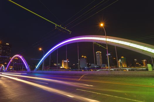 Guangzhou city, This photo was shot from perl river at Guangzhou after sunset.
