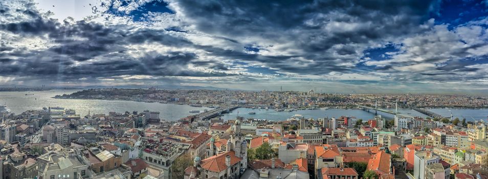 Istanbul Panoramic view on a beautiful day.
