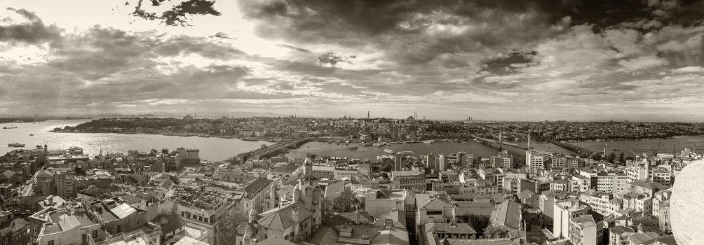 Istanbul Panoramic view on a beautiful day.