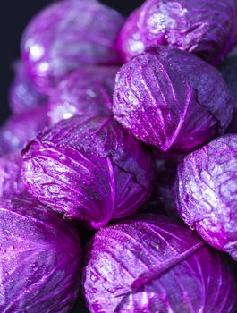 The red cabbage at the market close up