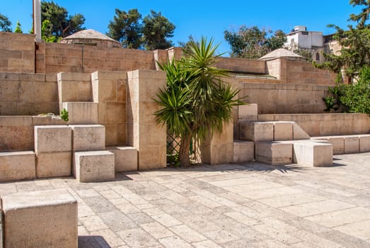 Stone streets of ancient Jerusalem, Israel