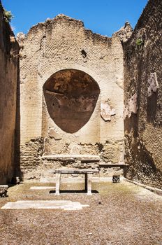 view of the Herculaneum excavation, Naples, Italy