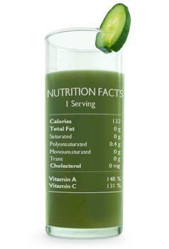 Vegetable detox smoothie with nutritional information