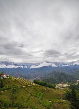 The  Rice field terraces. Sapa Vietnam. Cloudscape