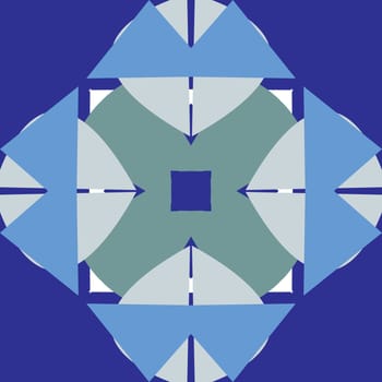 Symmetrical blue and gray tile shape background