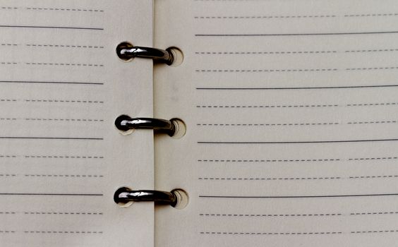 Close up photo of an empty notebook