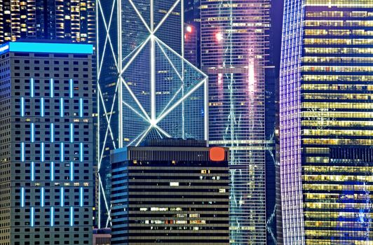 Hong Kong Island from Kowloon city at night