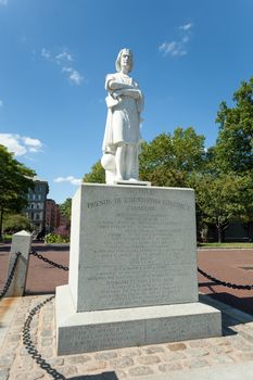 Boston Christopher Colombus public statue found in the park.