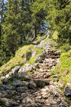 Landscape on the mountain Breitenstein in the Alps in Bavaria, Germany