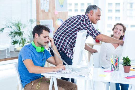 business team working in an office