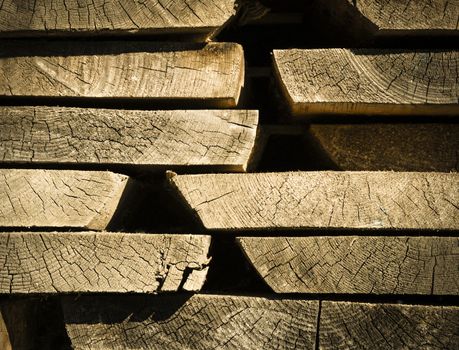 abstract background or texture stored old wooden boards