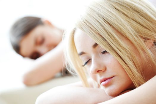 women relaxing at spa session