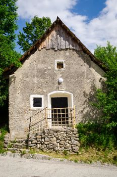 Old traditional house in Slovak village Vlkolinec, Slovakia, Europe