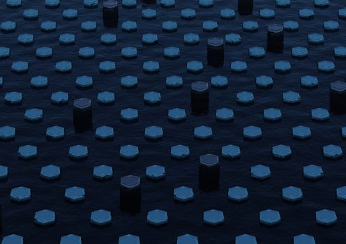 Abstract honeycomb background 3d illustration or backdrop.