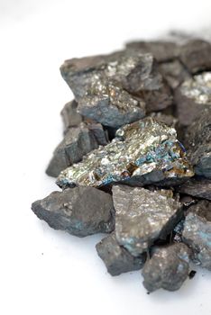  iron ore on white background