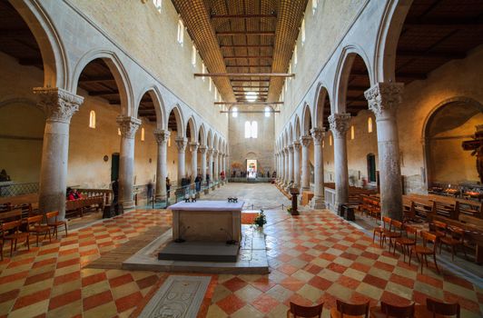 AQUILEIA, ITALY - MAY, 01: Basilica di Santa Maria Assunta with unique mosaics in Aquileia, UNESCO World Heritage Site on May 01, 2015
