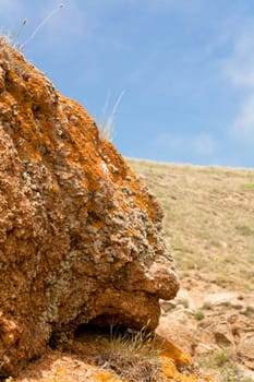 Small red rock in Crimea
