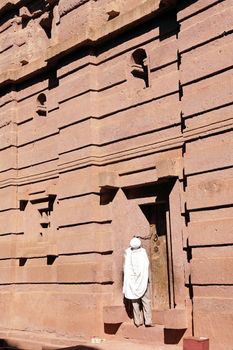 LALIBELA, ETHIOPIA - DECEMBER 4, 2014: Monolithic churchs of Lalibela on December 4, 2014 in Ethiopia, Africa